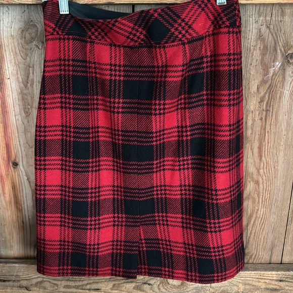 Vintage 90s LL Bean plaid wool mini skirt - Picture 4 of 4